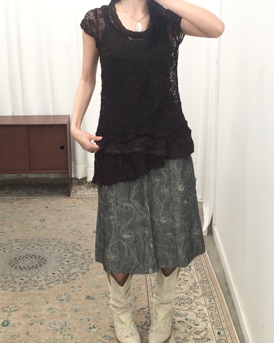 브라운 크로쉐 반팔 상품이미지4