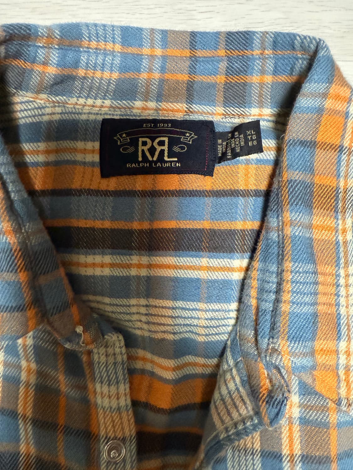 RRL 더블알엘 슬림핏 플래드 트윌 웨스턴 셔츠 XL 상품이미지4