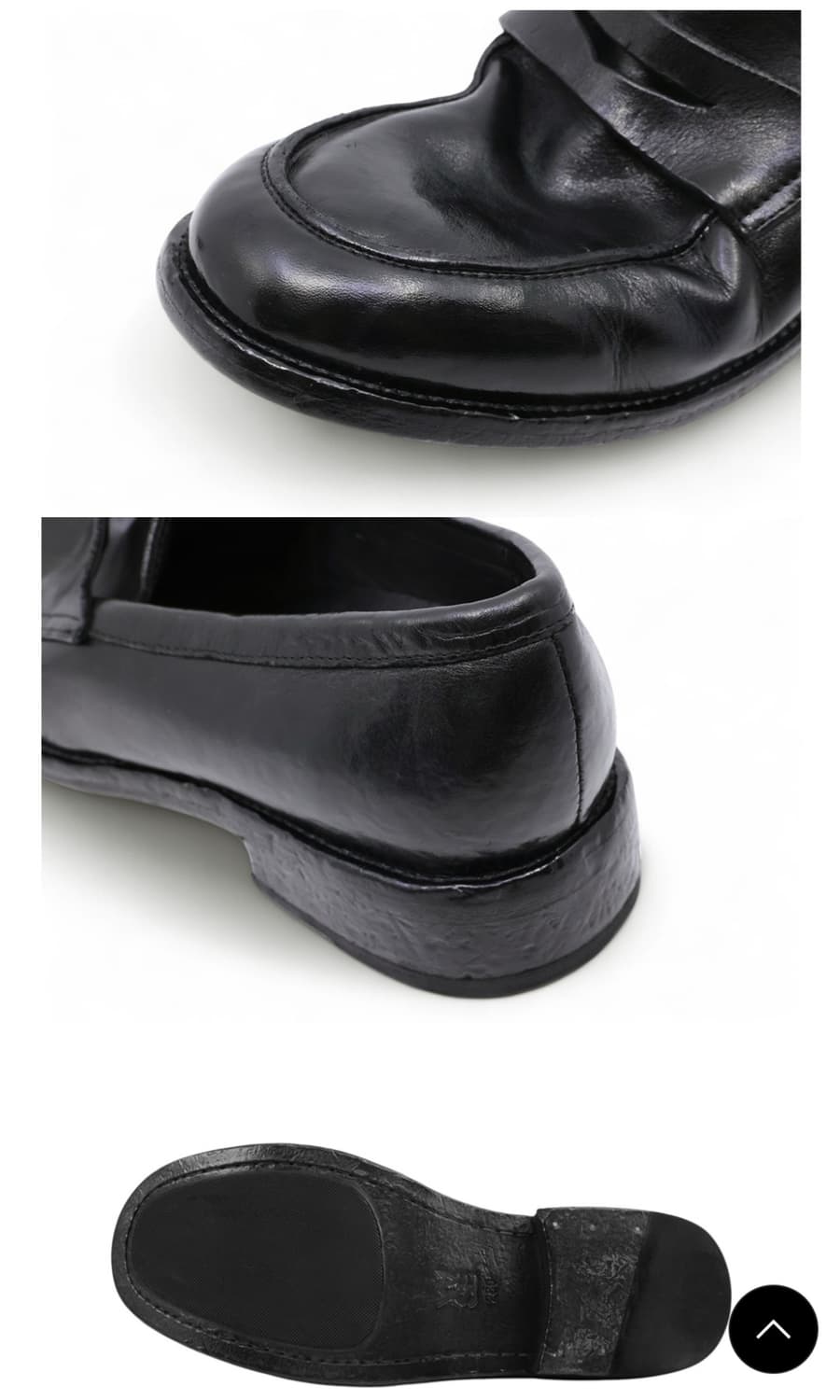 야세 퍼스트 카우하이드 워싱 로퍼 블랙 상품이미지3