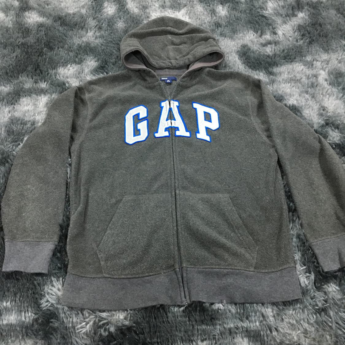 투티/0275 GAP 스포티 기모 후드 집업 로고 스카치 y2k 패치 상품이미지3