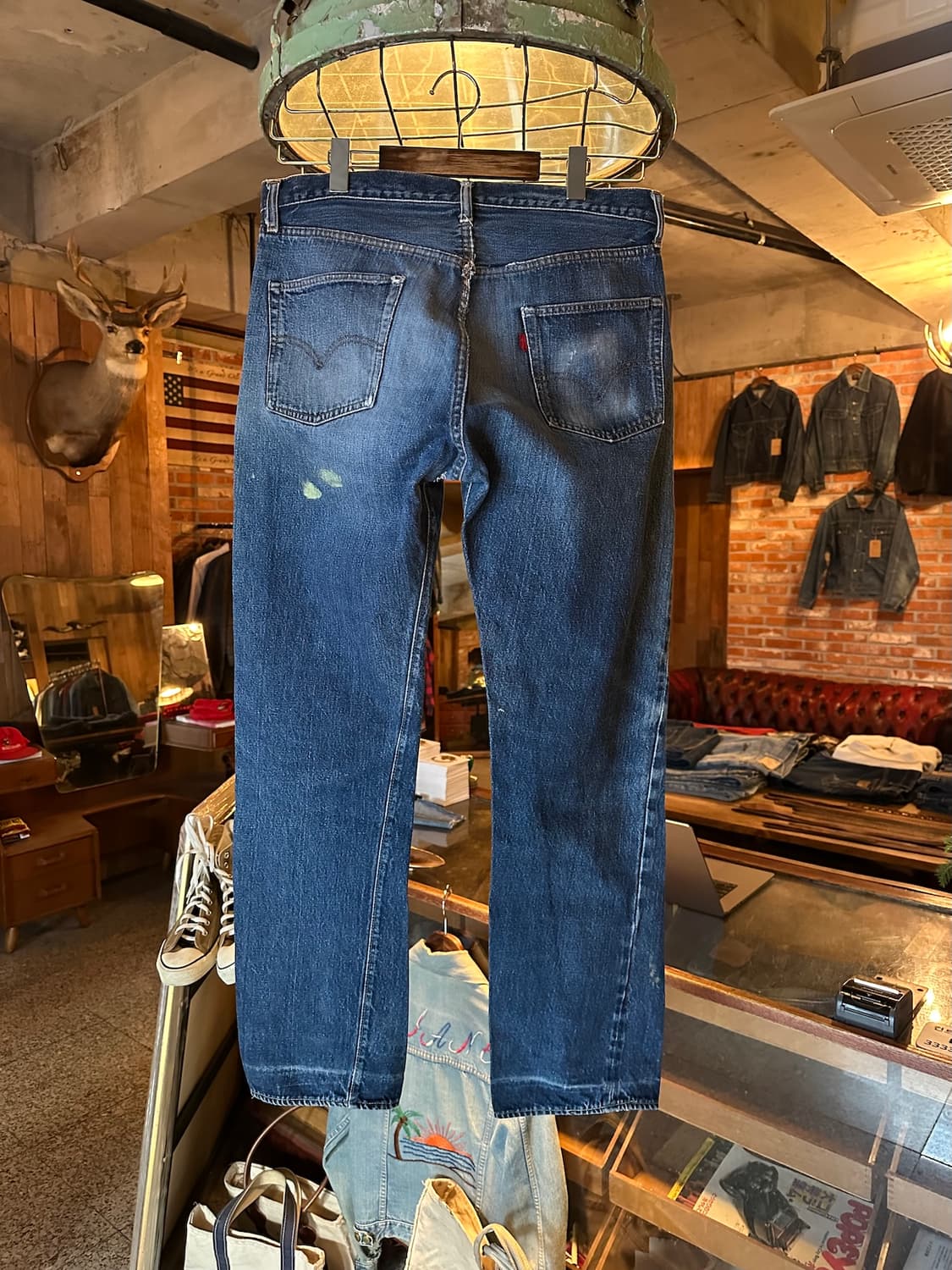 70s USA 빈티지 리바이스 501 66전기 셀비지 데님 팬츠 상품이미지5