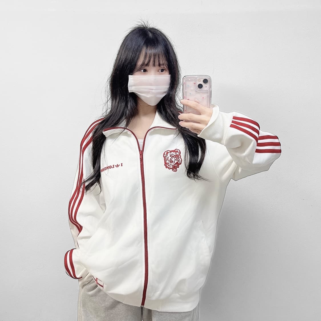 아디다스 런던 트랙탑 져지 화이트 레드 상품이미지1