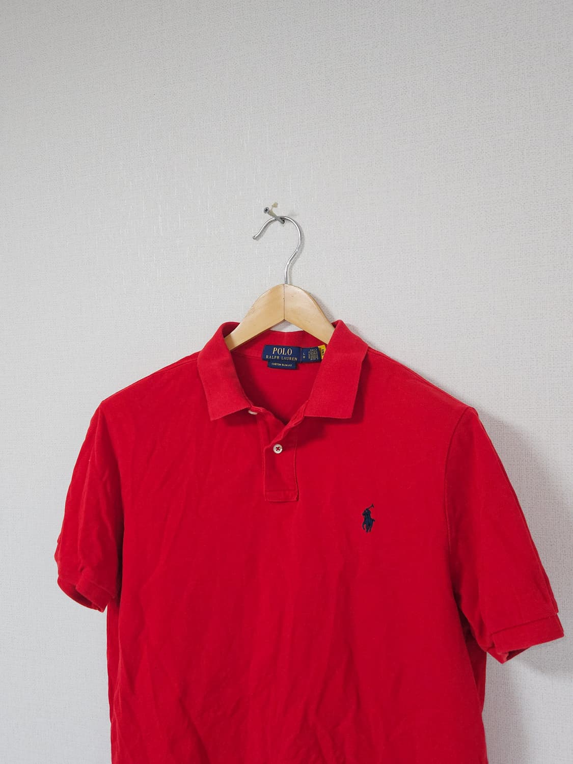 폴로 랄프로렌 신형 반팔 카라티 피케 레드 QR정품 남성 L 상품이미지1