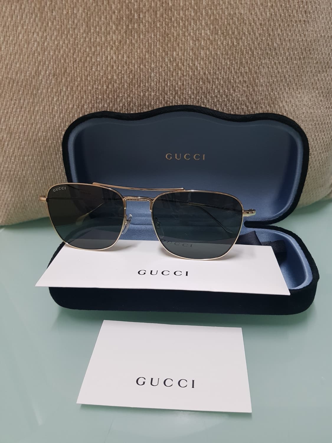 구찌 골드메탈 에비에이터선글라스(새상품 장품풀구성) 상품이미지3