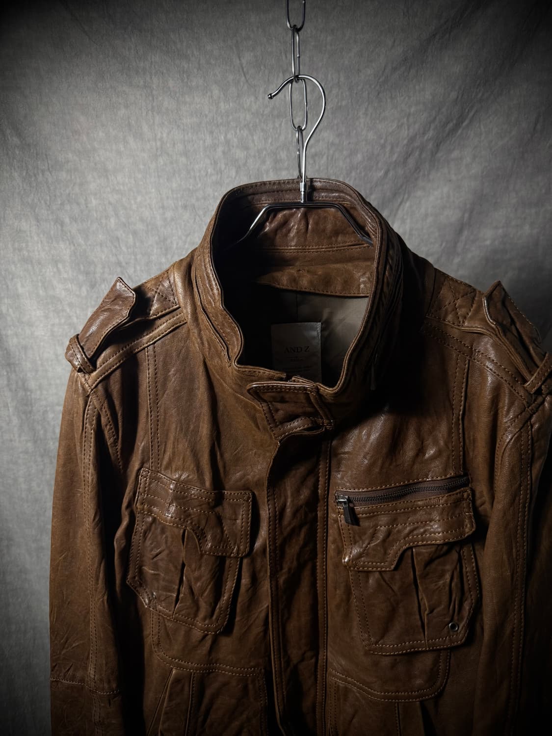 Lamb Leather Military Jacket  상품이미지3