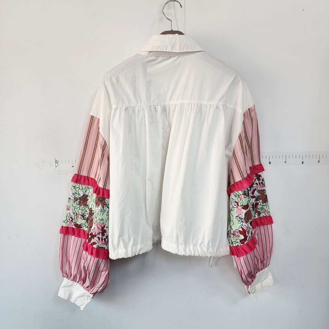 봉쥬르 연예인 배색 셔츠 블라우스 상품이미지4