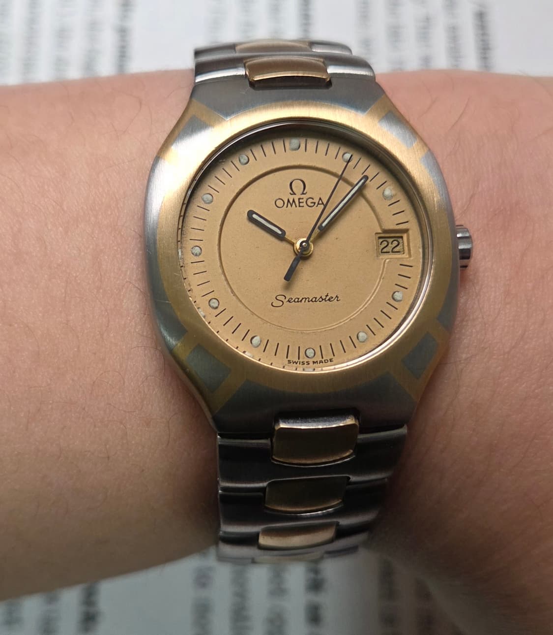 빈티지 오메가 씨마스터 폴라리스 최상위 18K콤비 골드판 브레이슬릿 ve 상품이미지9