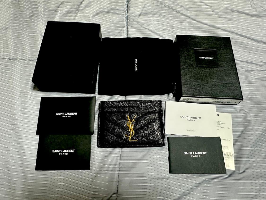 생로랑 마틀라세 금장 카드지갑 상품이미지1