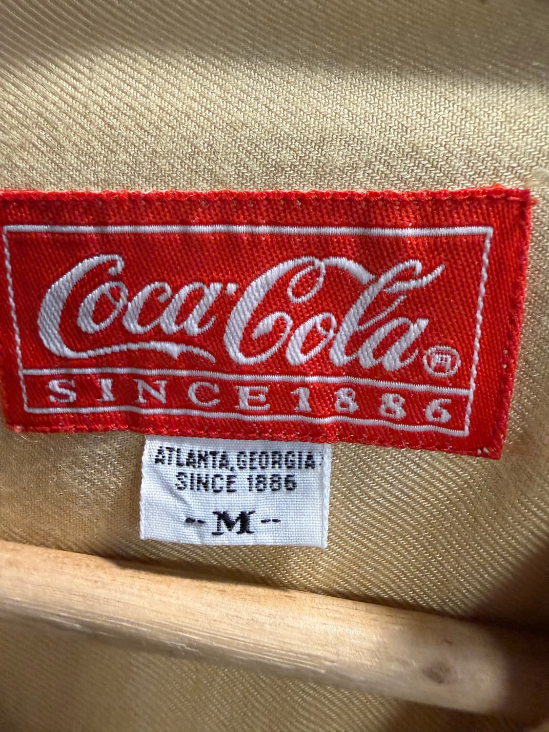 M 코카콜라 COCA-COLA 레트로 오픈카라 레이온 셔츠 옐로우 상품이미지5