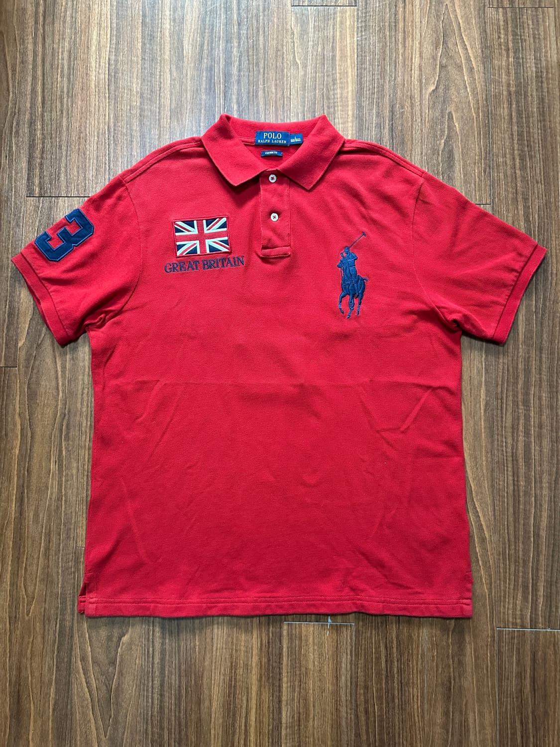 (L) 폴로 빅포니 브리튼 영국 국기 레드 카라티 치프키프 상품이미지1