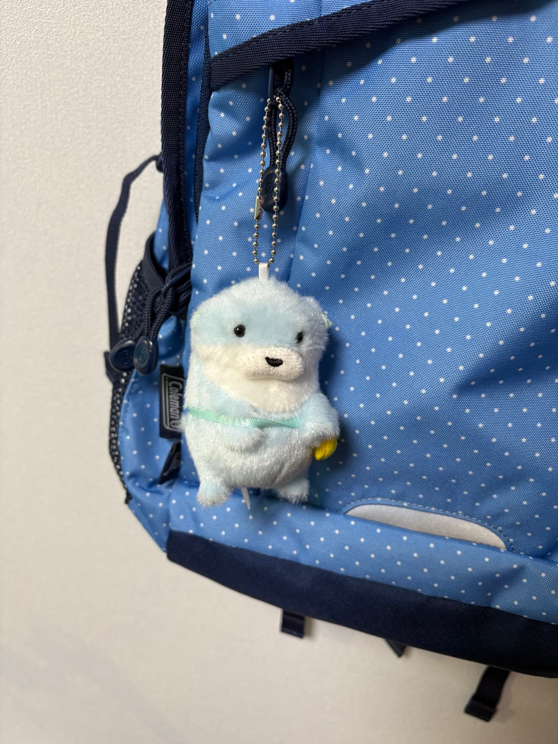 레어) coleman 콜맨 스카이블루 도트 백팩 모리걸 일본 빈티지 상품이미지2