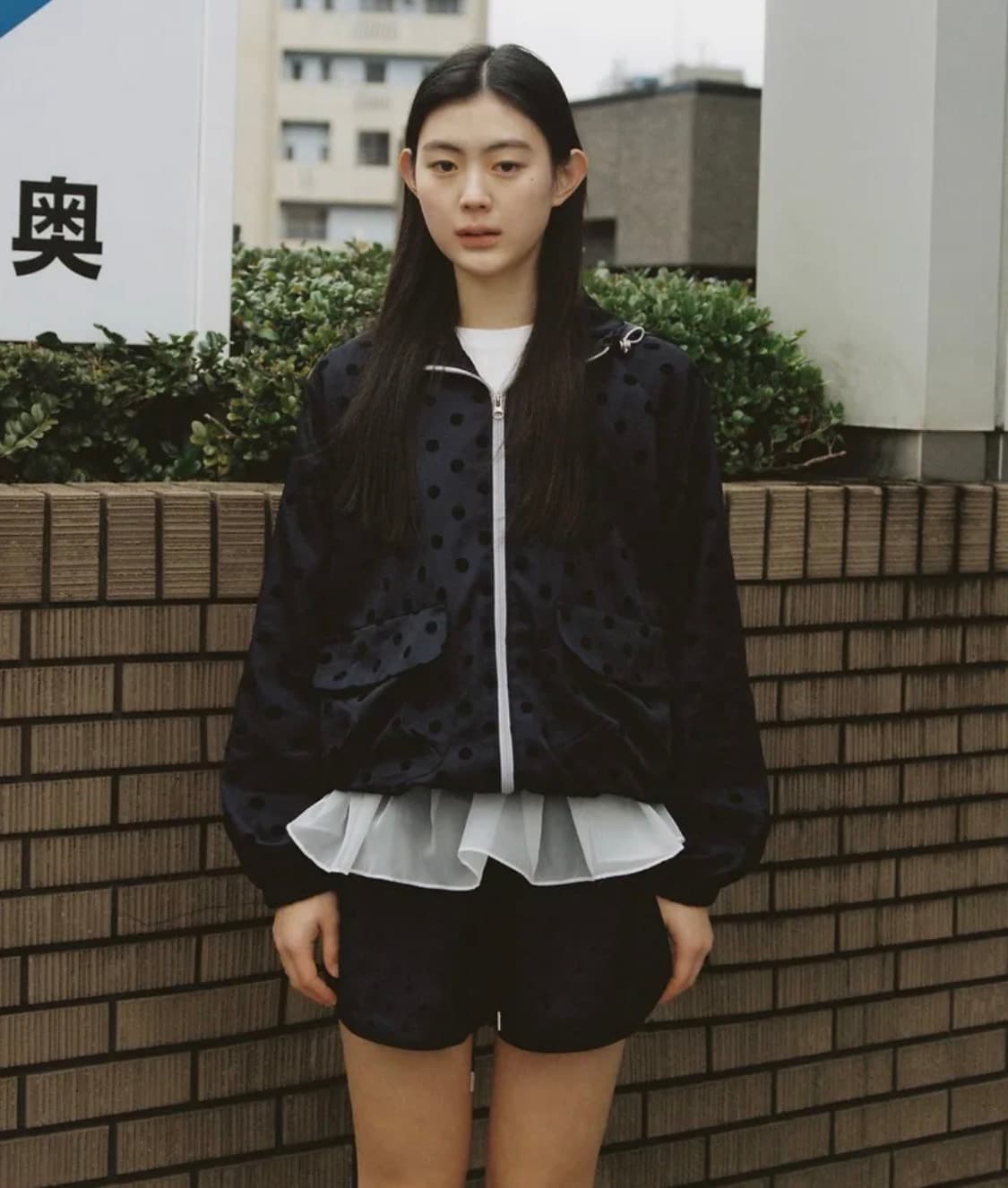 오헤시오 dot frill hooded windbreaker jumper 상품이미지4