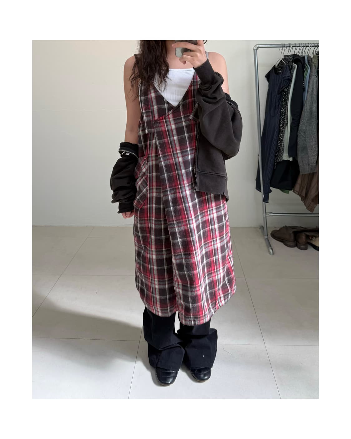 빈티지 체크 원피스 상품이미지2