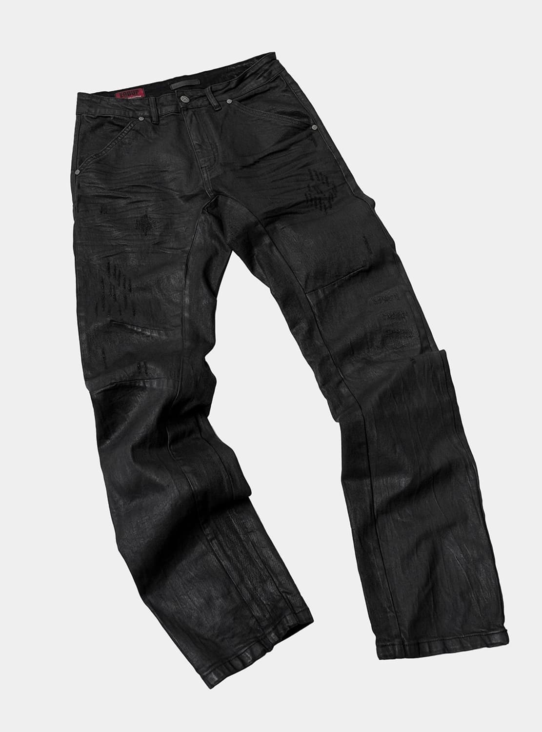 Water Monster Waxed Curved Slim Jeans 상품이미지1