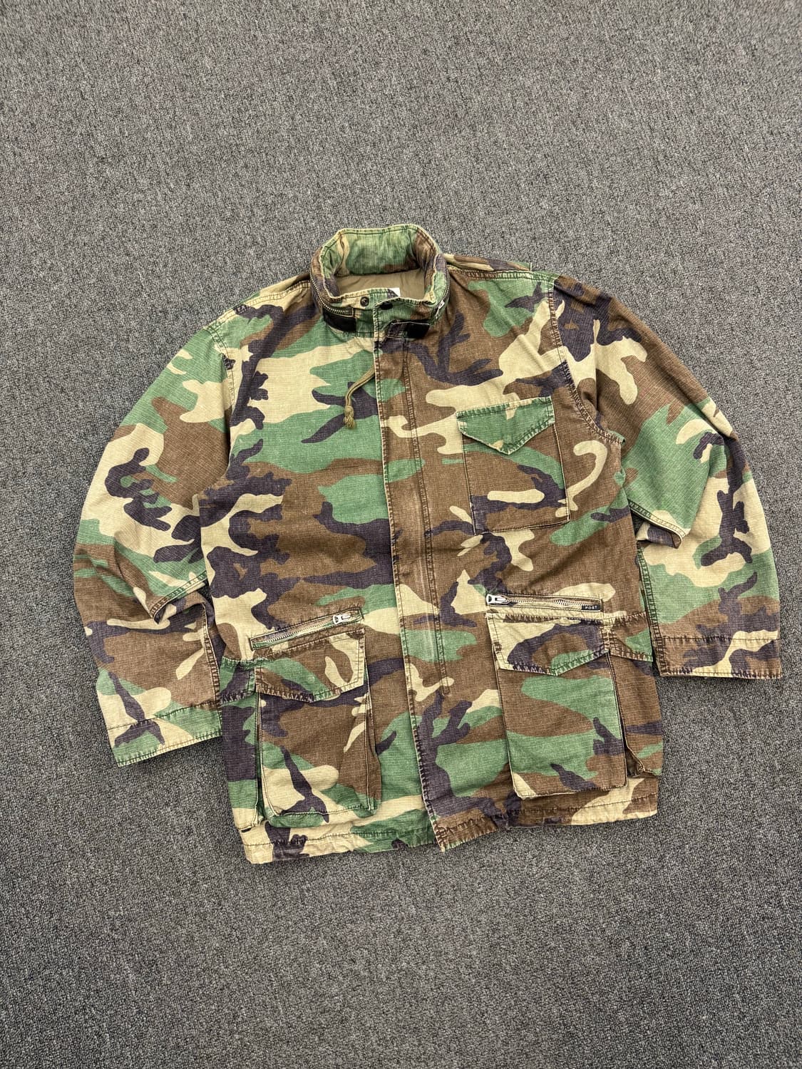 M)Post overalls 빈티지 밀리터리 패턴 야상 자켓 상품이미지3