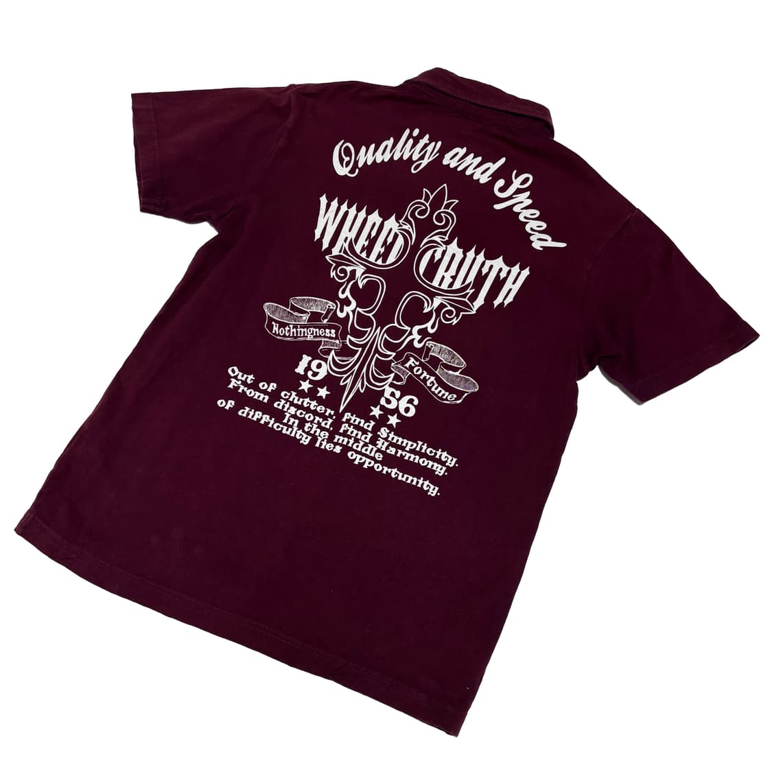 테소로 미오 고딕 그래픽 버건디 카라 반팔 티셔츠 상품이미지1