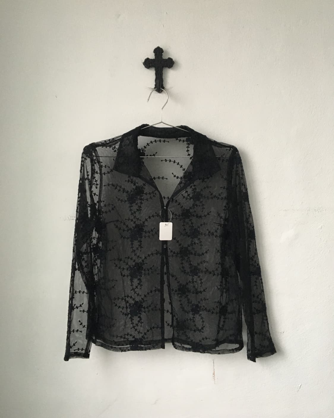 Pattern see through shirt 상품이미지1