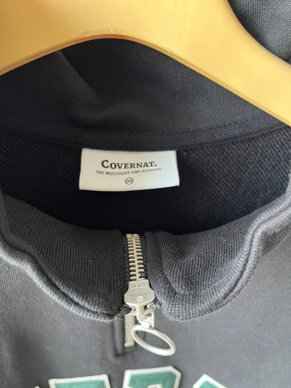 (남녀공용)커버낫 블랙 하프집업 맨투맨 상품이미지3