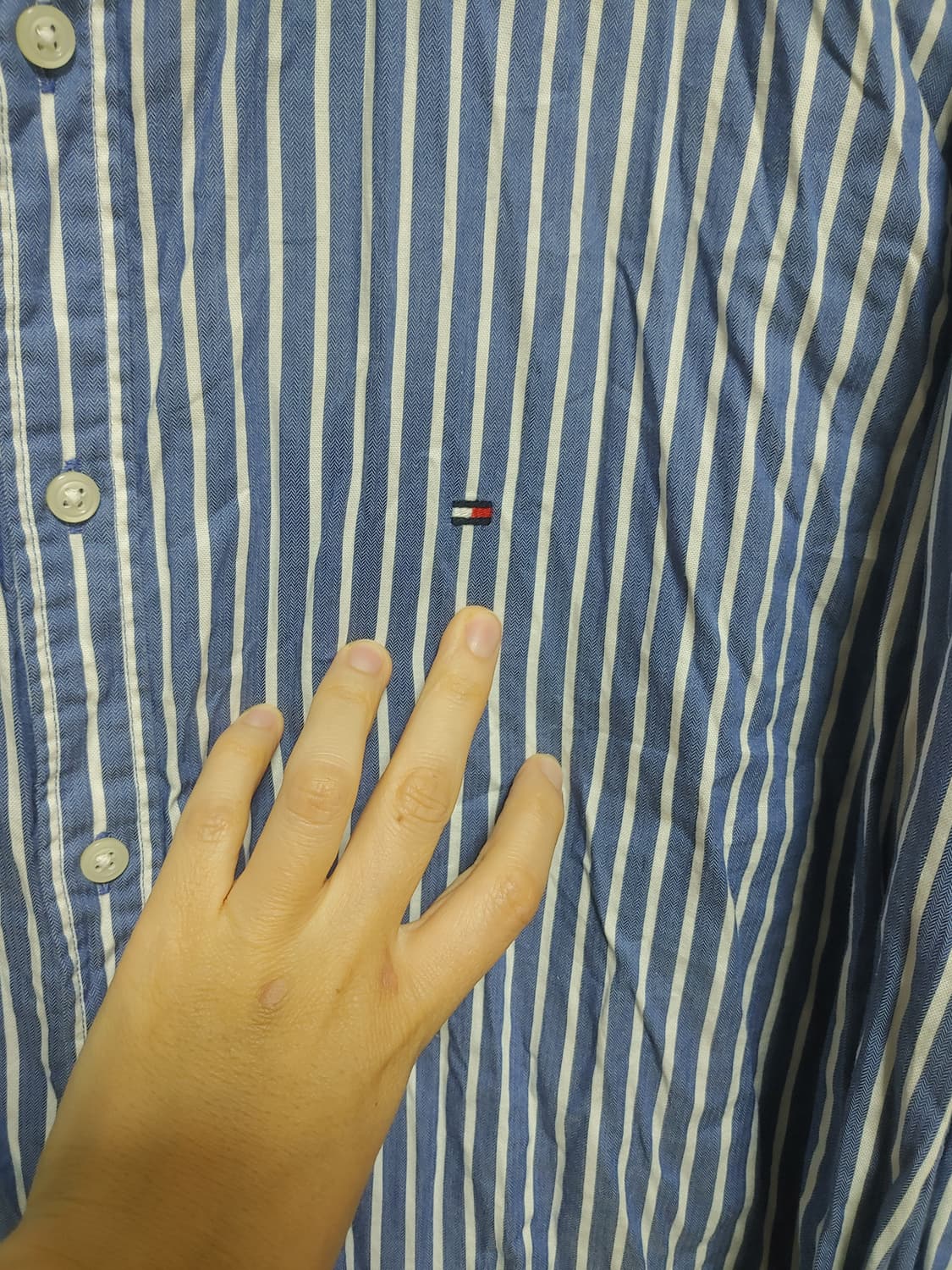 타미힐피거 남성 스트라이프 남방-XL사이즈 상품이미지6