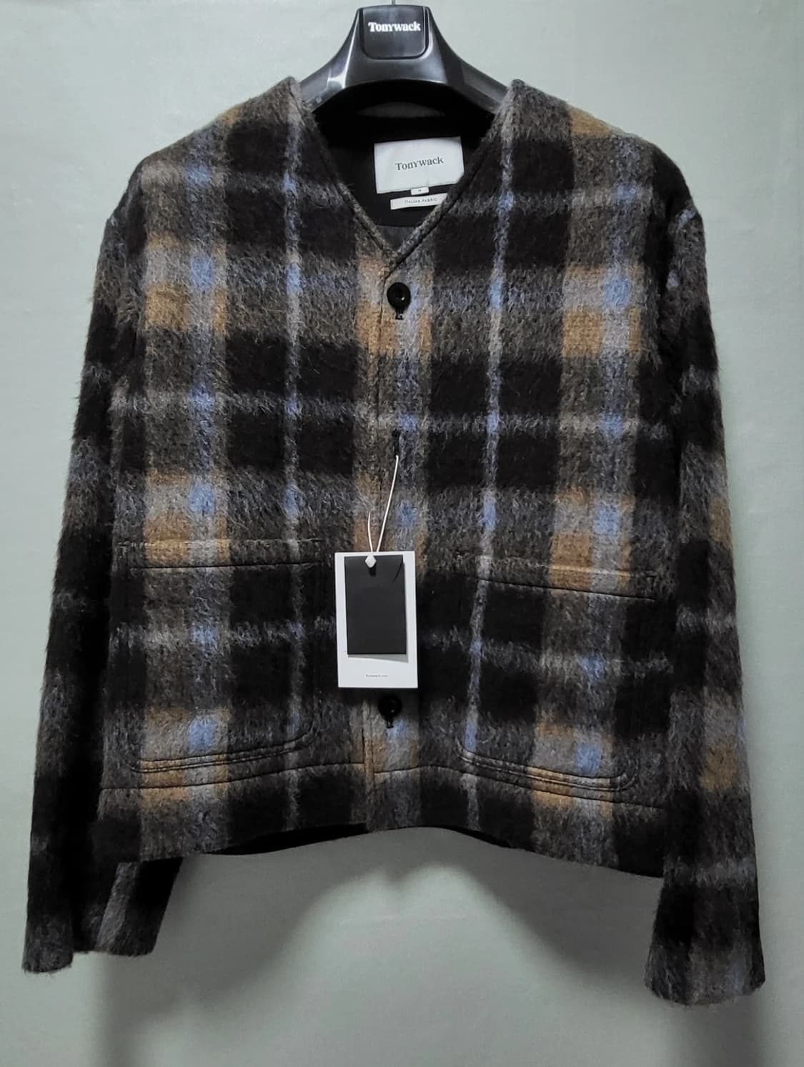 토니웩 체크드 울 모헤어 블루종 브라운(새상품) 상품이미지1