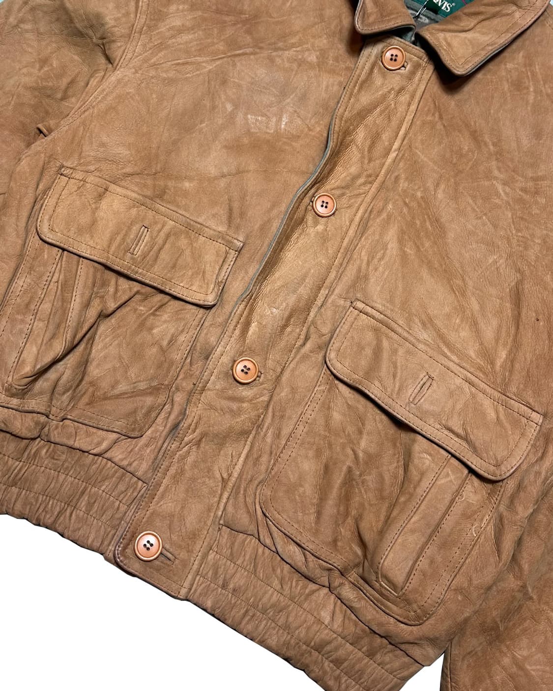 90s 헤비 리얼 레더 A-2 플라이트 자켓 made in korea 상품이미지4