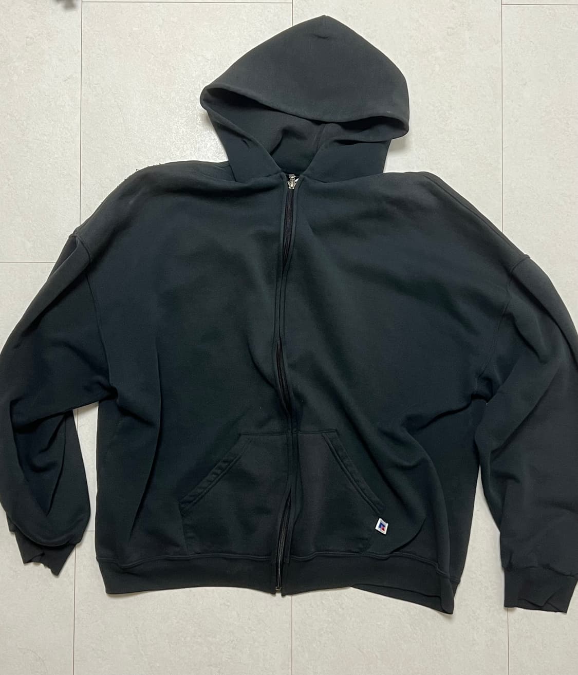 90’s 빈티지 러셀 50/50 후드집업 블랙 상품이미지1