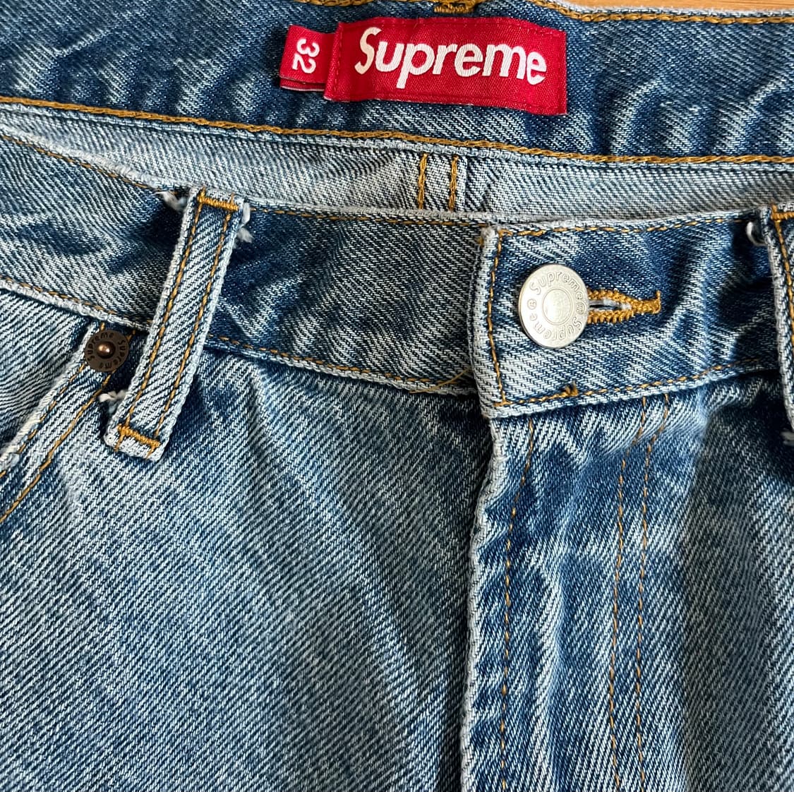 슈프림 배기진 워시드 인디고 25ss 상품이미지1