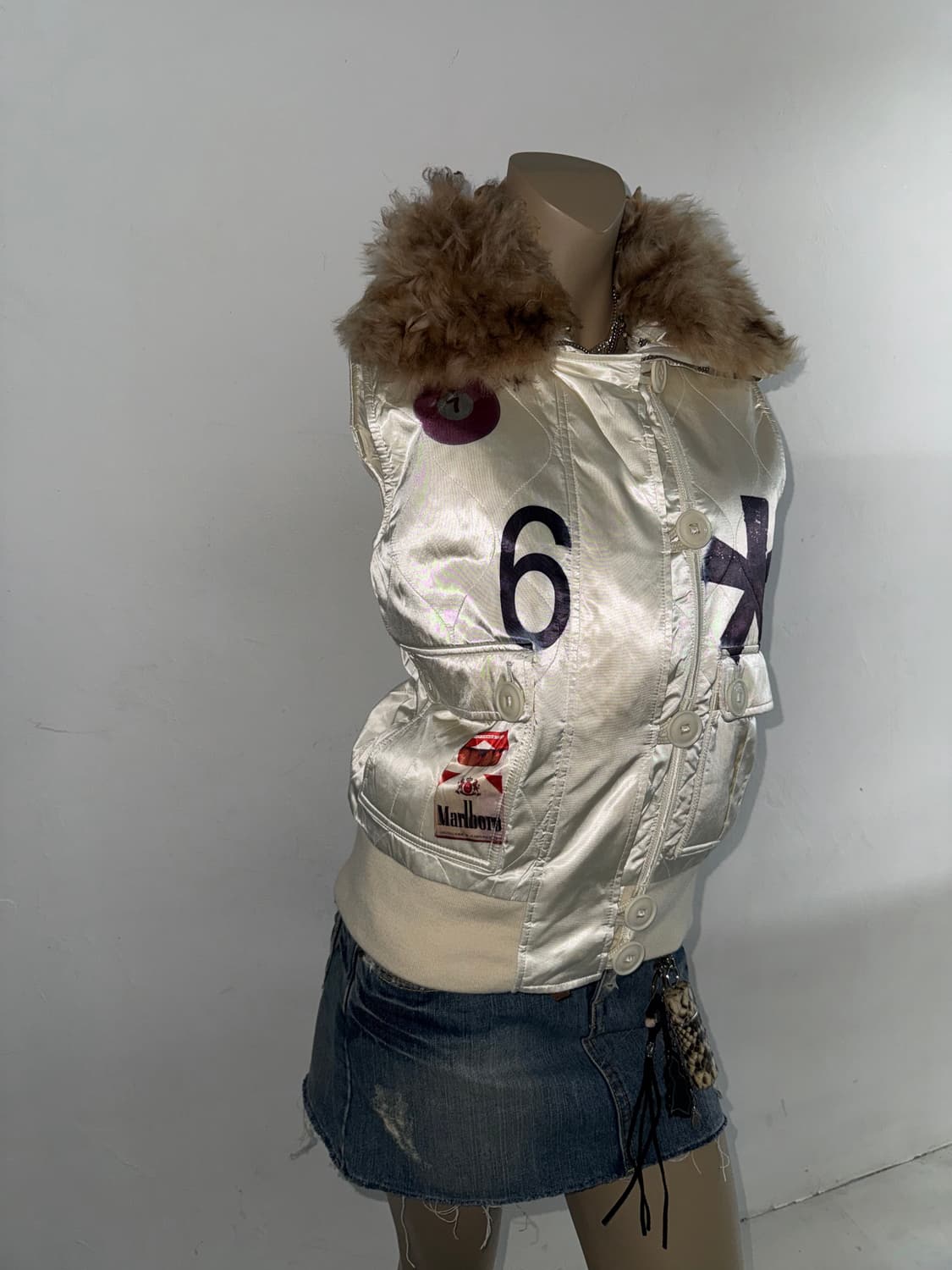 랄프로렌 프린팅 양 퍼카라 패디드 베스트 상품이미지1