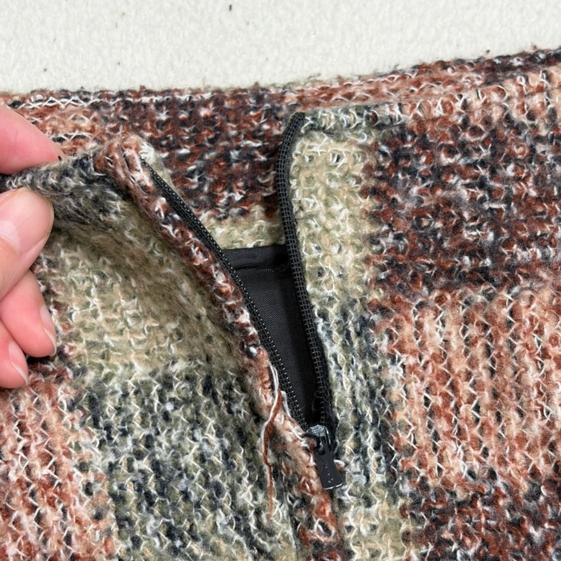 체크 울 스커트 L 상품이미지5