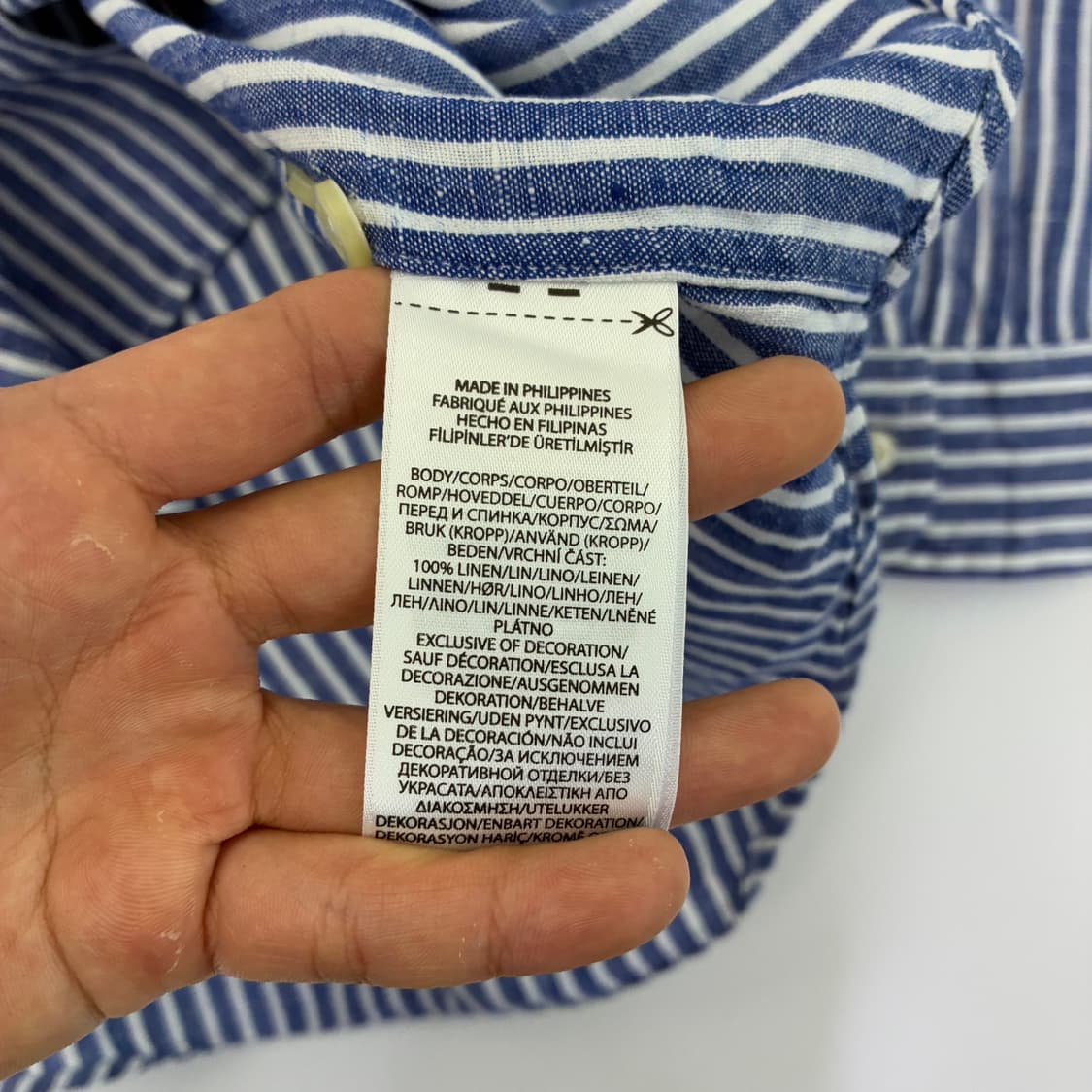 Polo 폴로 랄프로렌 신형 블루 스트라이프 린넨100% 셔츠 상품이미지5