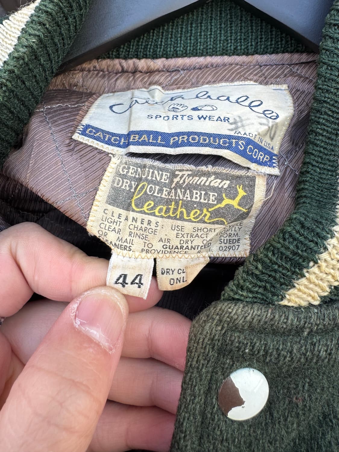 80s 캐치볼 소가죽 울 바시티자켓  상품이미지3