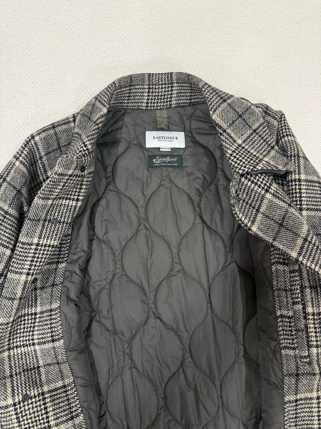 이스트로그/울 체크코트/m(100)  상품이미지3