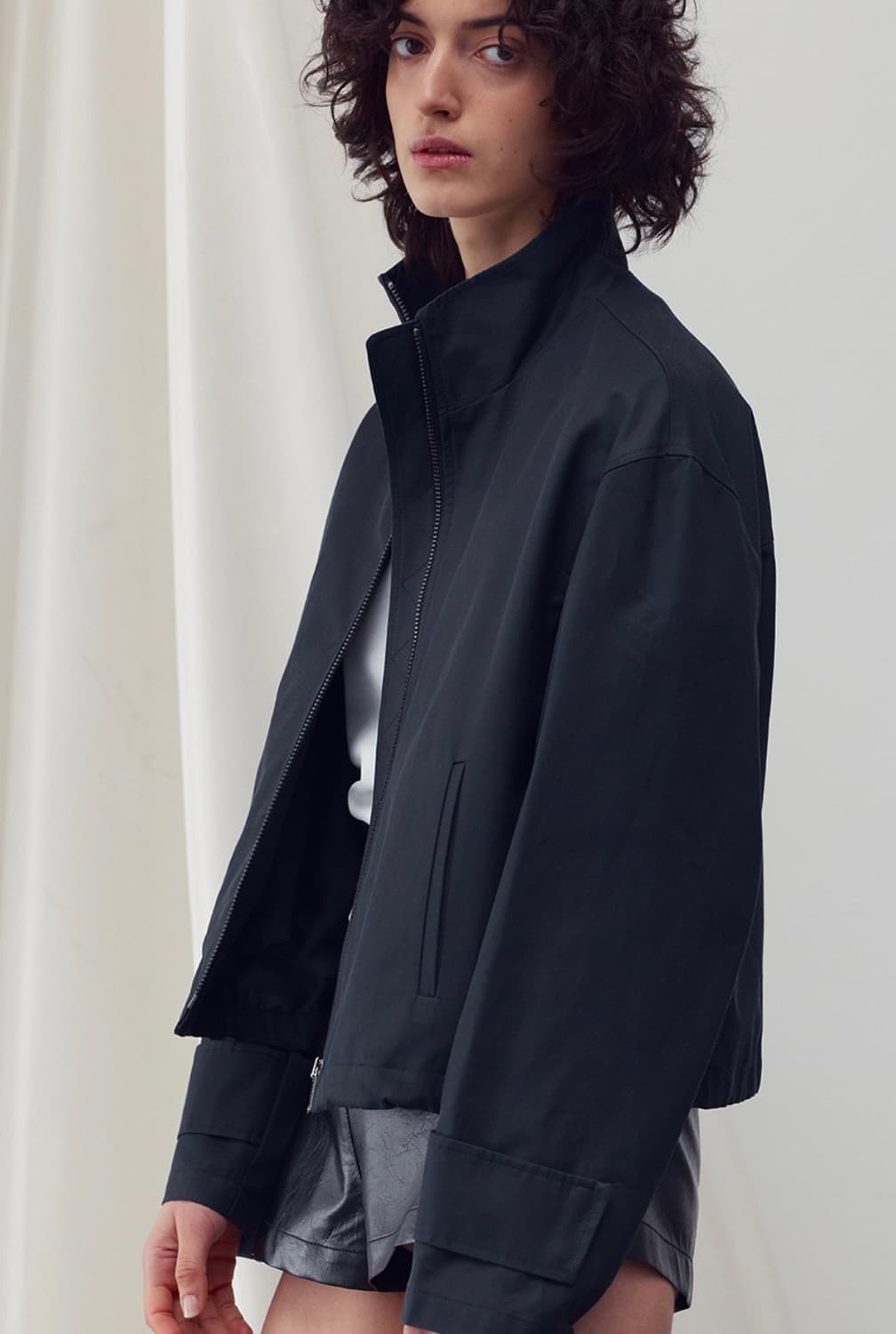 RE RHEE) COTTON BLOUSON JACKET (Navy) 상품이미지3