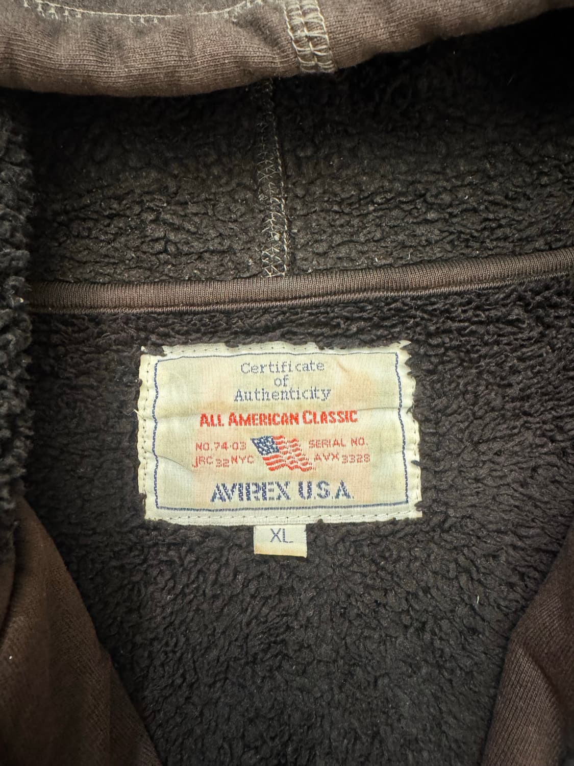 XL)AVIREX USA 빈티지 양털 후드집업 상품이미지4