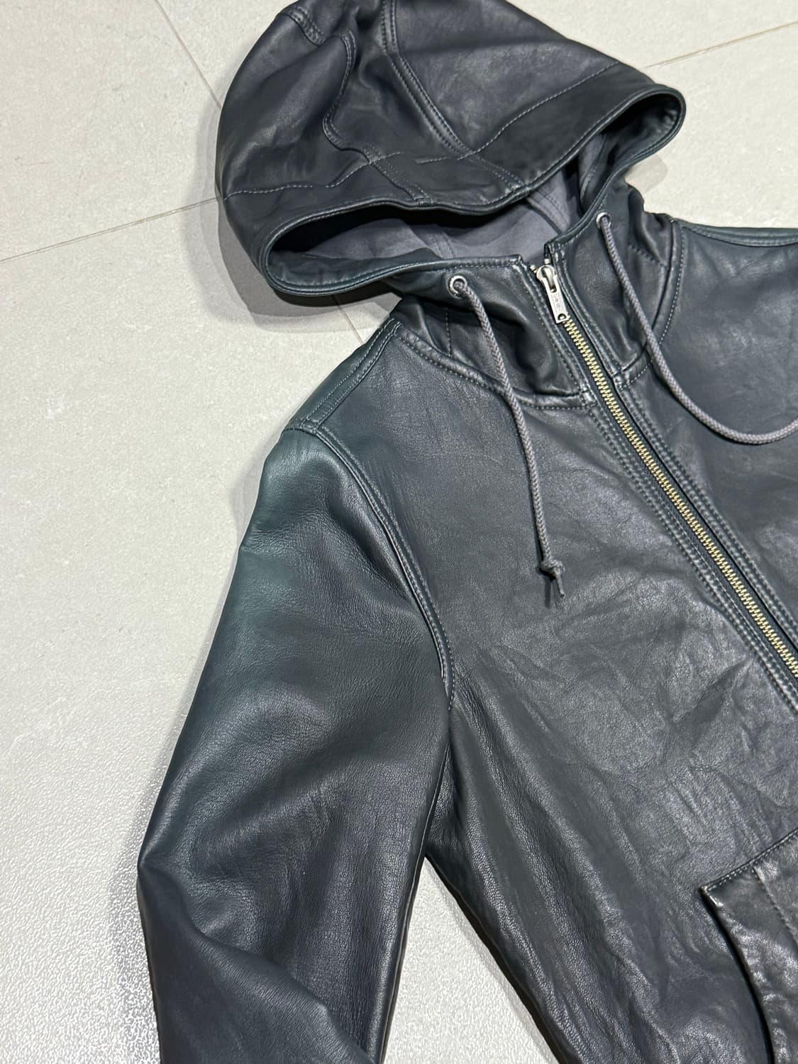 히스테릭 글래머 아카이브 양 가죽 후드 집업 자켓 상품이미지5