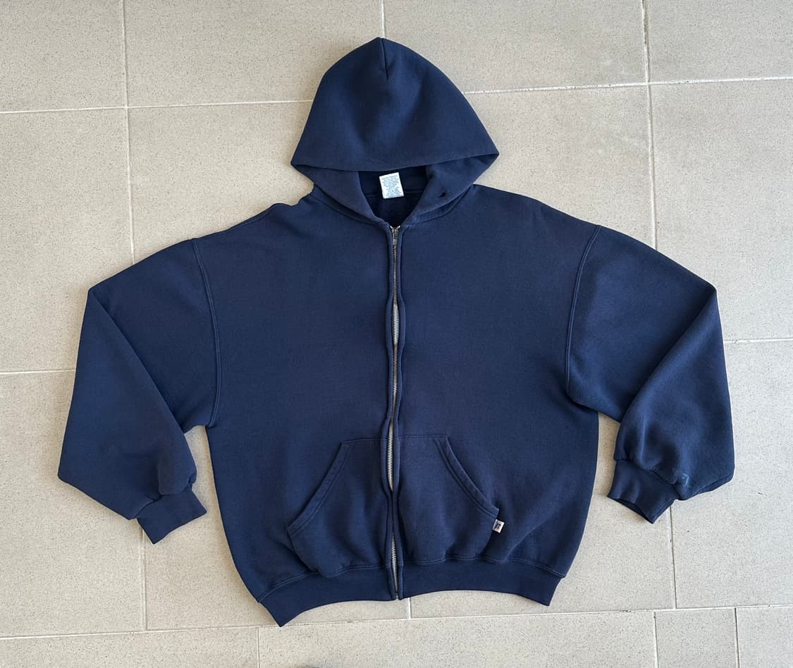 00s 빈티지 러셀 후드집업 네이비 L 상품이미지1