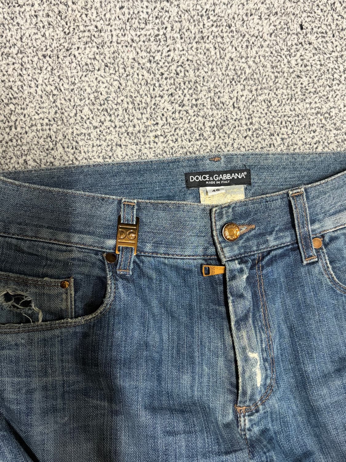 (할인가 16만) 돌체앤가바나 아카이브 금장 버클 빈티지 데님 상품이미지4