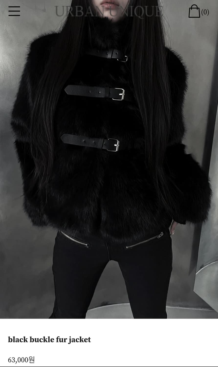 어반유니크 블랙 버클 퍼 자켓 새 상품 상품이미지2