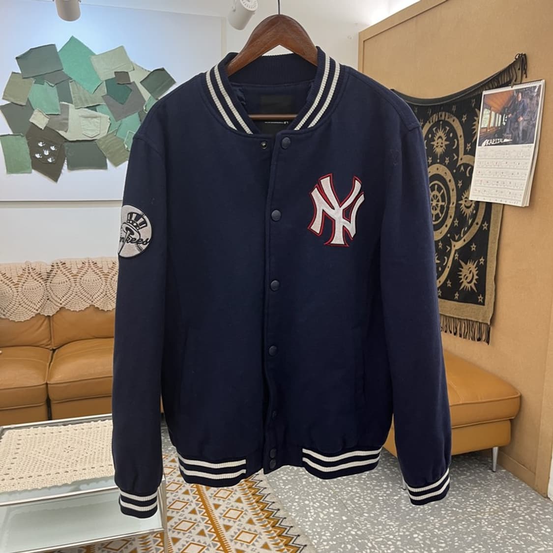 MLB 올드스쿨 빈티지 레트로 뉴욕양키스 바시티 자켓 105 C11350 상품이미지3