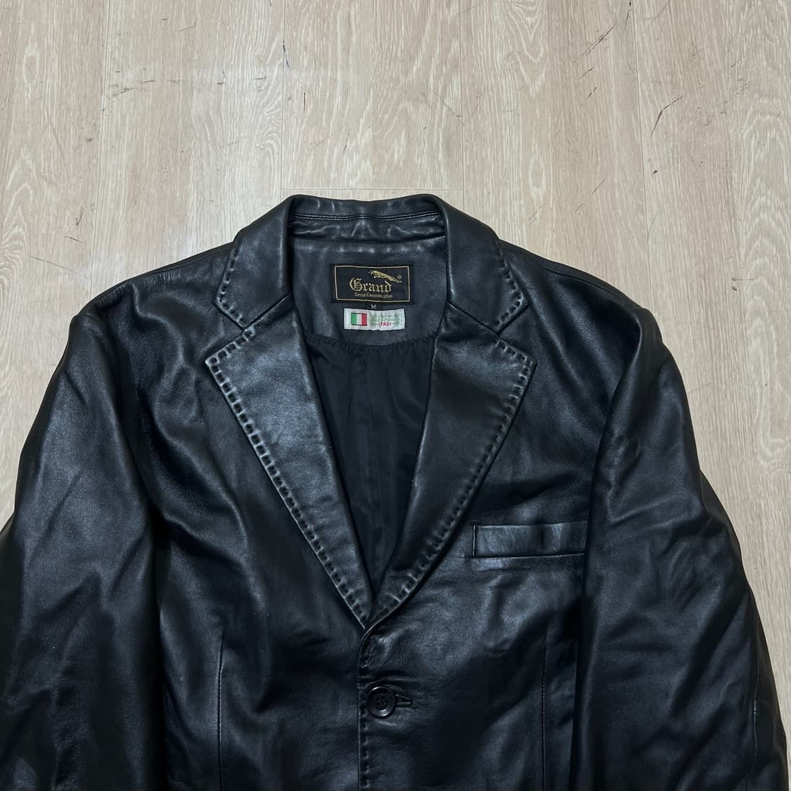 그랜드 남성 천연 양가죽 라이더 가죽자켓 M/95  상품이미지2