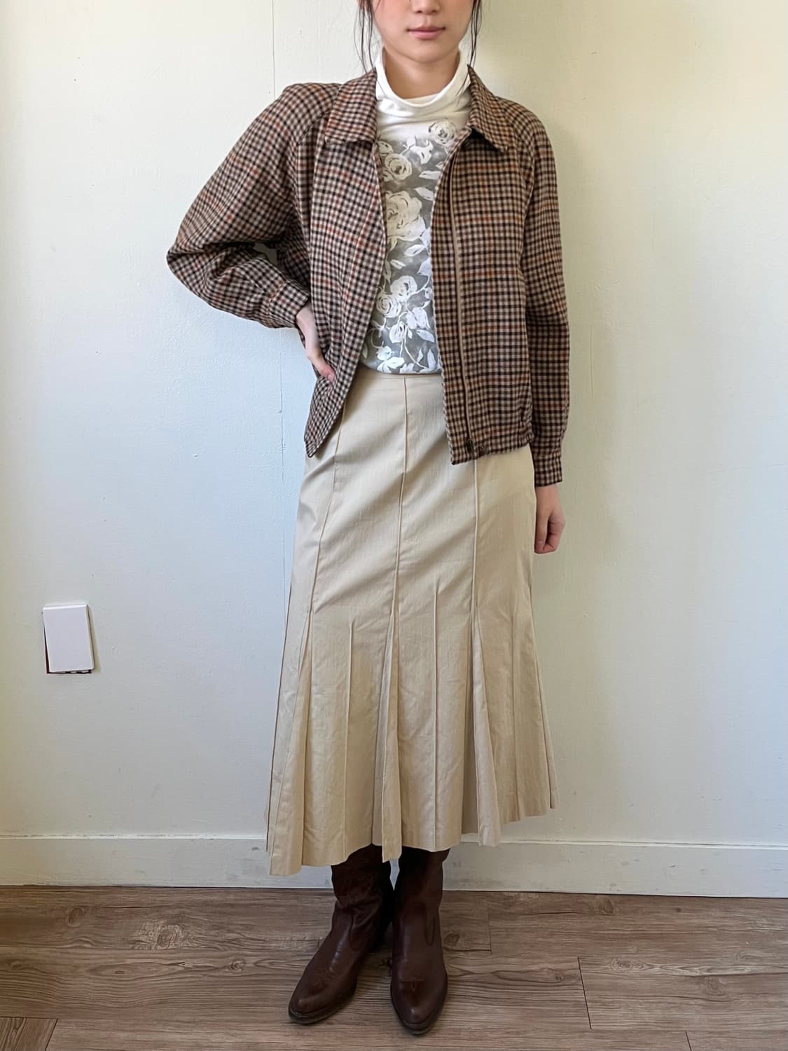 버버리 깅엄 체크 울 스윙탑 자켓 상품이미지6