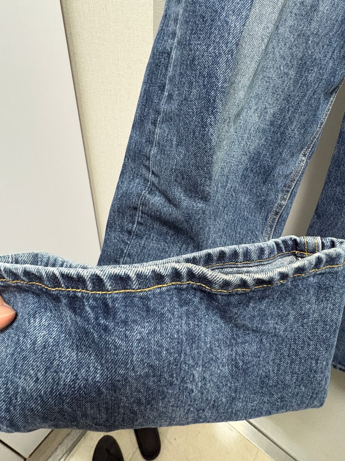 해칭룸 와이드 커브진 워시드 블루 2 상품이미지4