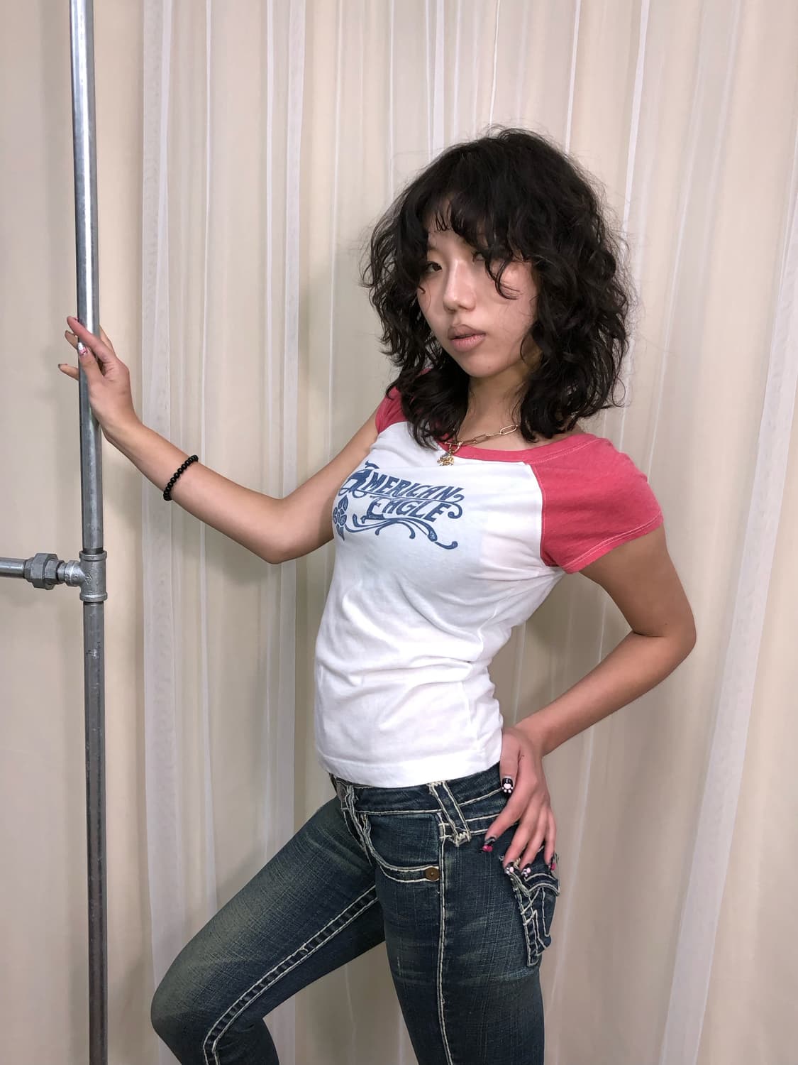 AMERICAN EAGLE 아메리칸 이글 보더 반팔 티셔츠 상품이미지1