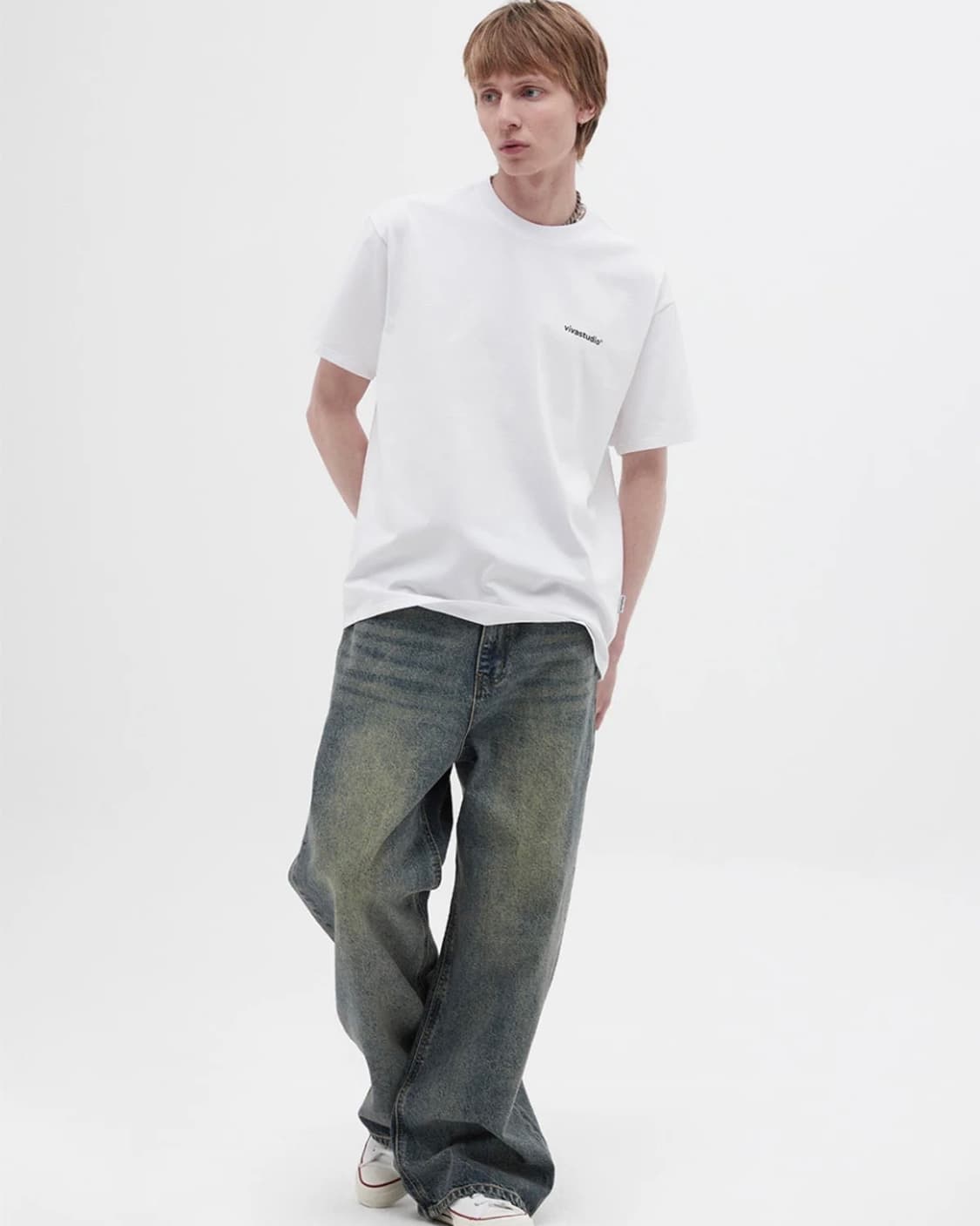 비바스튜디오 와이드 데님팬츠 블루 XL WIDE DENIM PANTS [ 상품이미지3