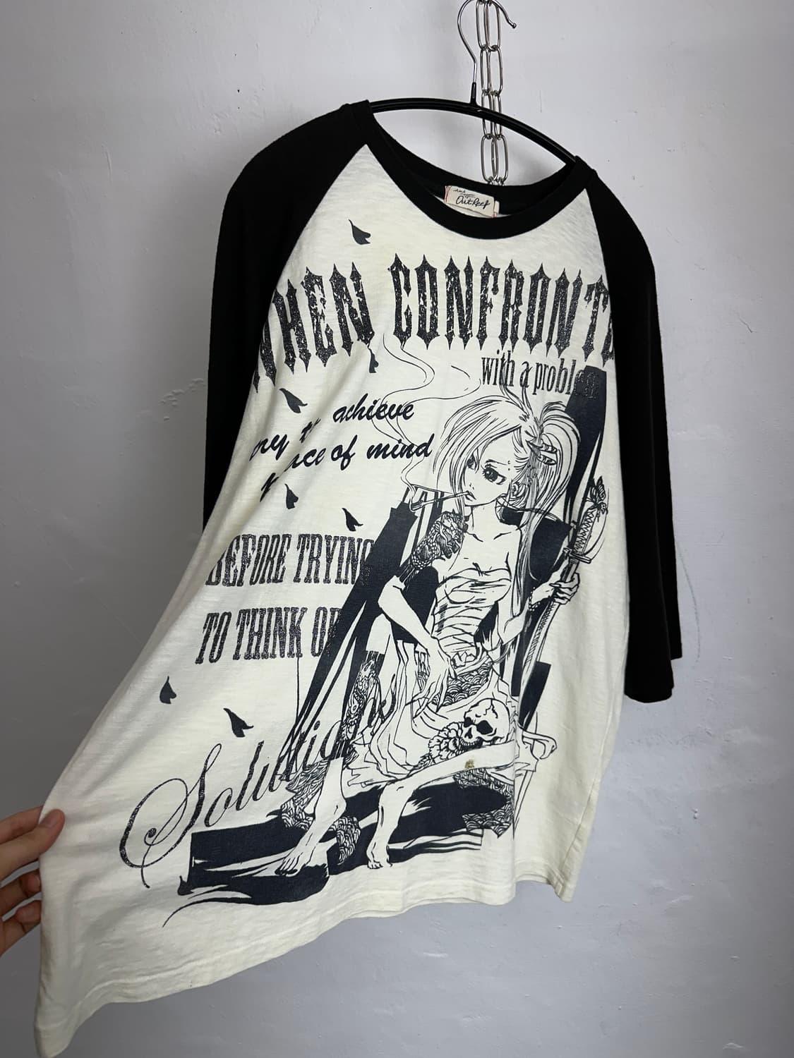 Glitter Graphic Raglan 3/4 Sleeve T-shir 상품이미지3