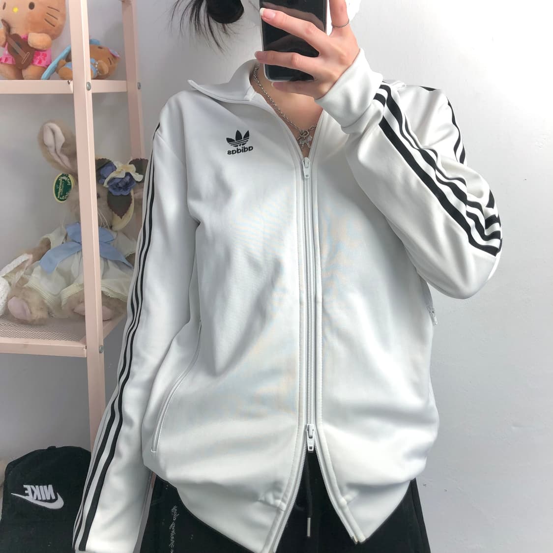 아디다스 흰+검 베켄바우어 투웨이 져지 상품이미지3