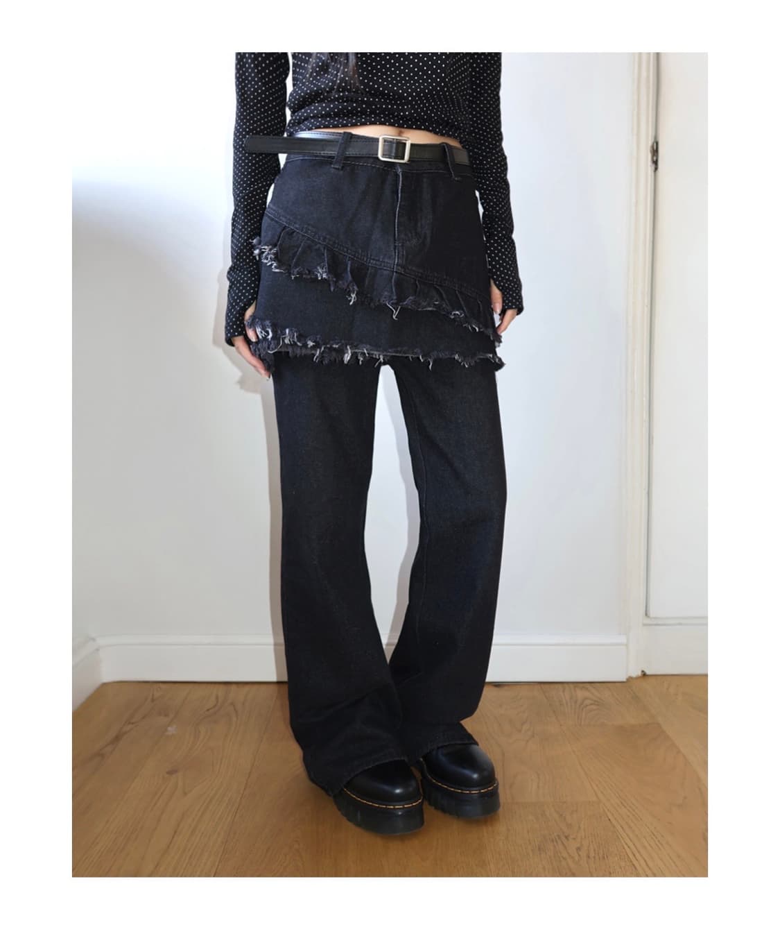 프롬뮤즈 레이어드 데님 팬드 상품이미지1