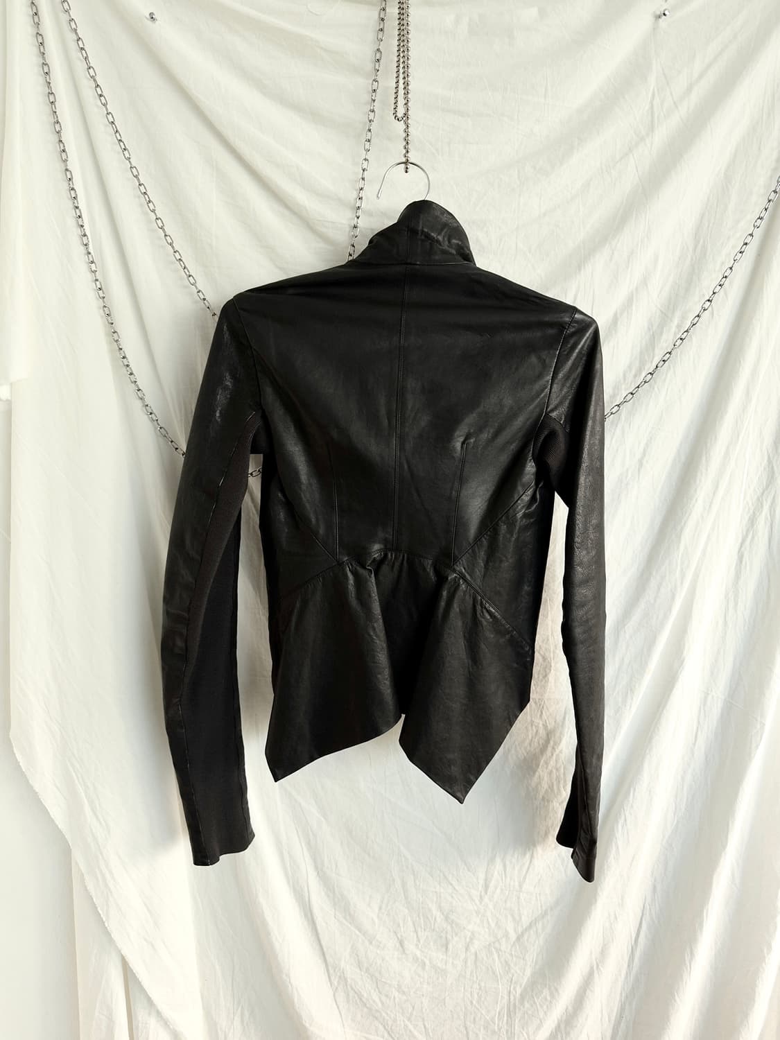 릭오웬스 11FW 드레이프 하이넥 사선 크롭 라이더자켓 상품이미지6