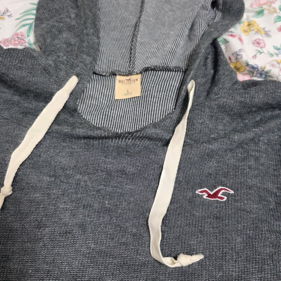 홀리스터)미국빈티지 와투케 y2k 대대장 그레이 올드스쿨 긴팔니트 후드티 상품이미지3