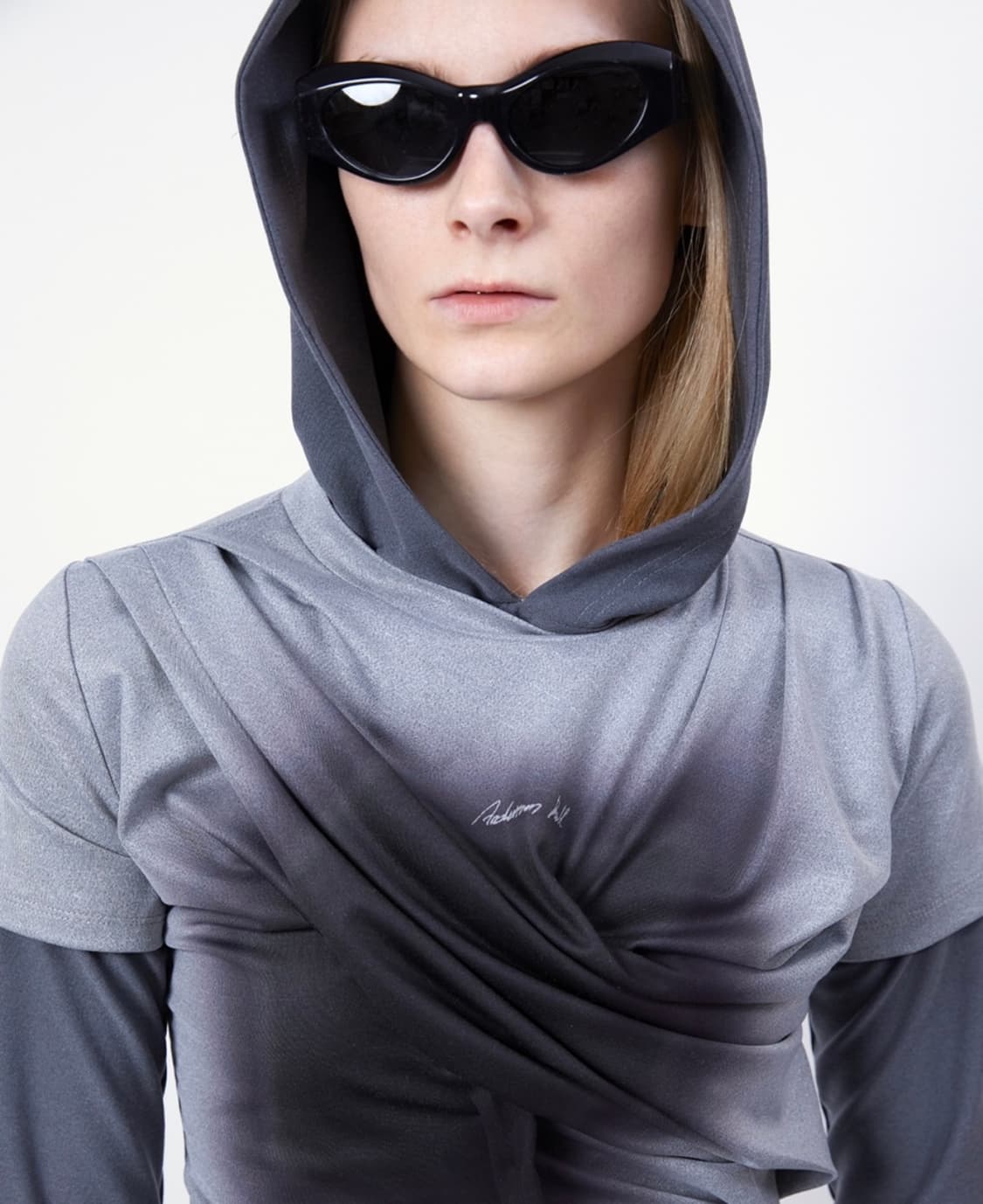 [S] 앤더슨벨 개더드 후디 저지 탑 그레이 상품이미지4